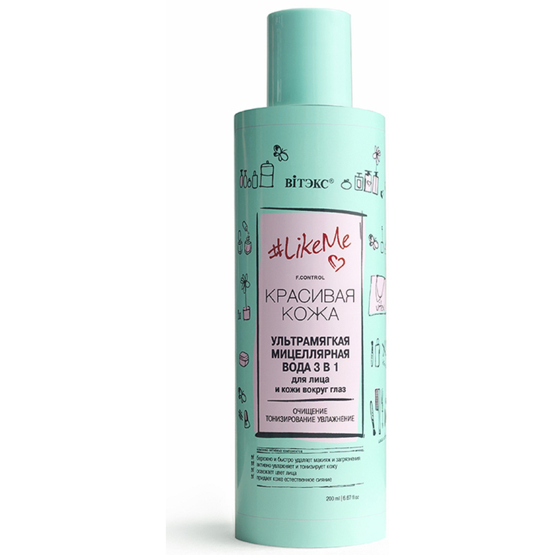 Biтэкс LikeMe Мицеллярная вода д/лица и кожи в/глаз 3в1 Ультрамягкая 200мл