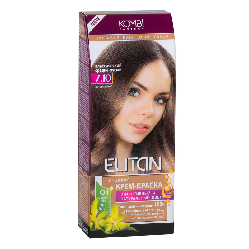 Крем-краска Элитан стойкая д/волос тон 7.10 Классический средне-русый