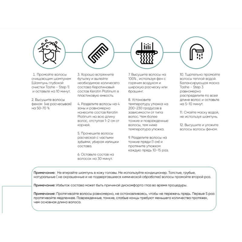 Tashe professional Набор Keratin Platinum д/выпрямления 300/300/300мл(шампунь+кератин состав+маска)