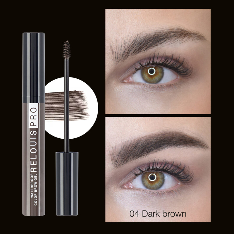 Relouis Гель д/бровей водостойкий оттеночный PRO Waterproof Color Brow Gel тон 04 Dark brown