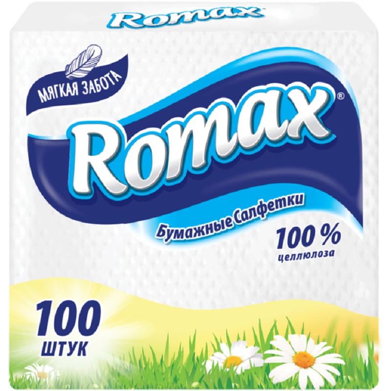 Ромакс Салфетки бумажные белые 100шт