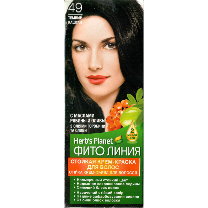 Крем-краска Фито линия Herb's Planet стойкая д/волос тон 49 Темный каштан