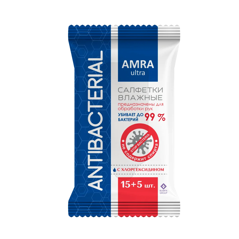 БУМФА ГРУПП AMRA Антибактериальные влажные салфетки 20 шт
