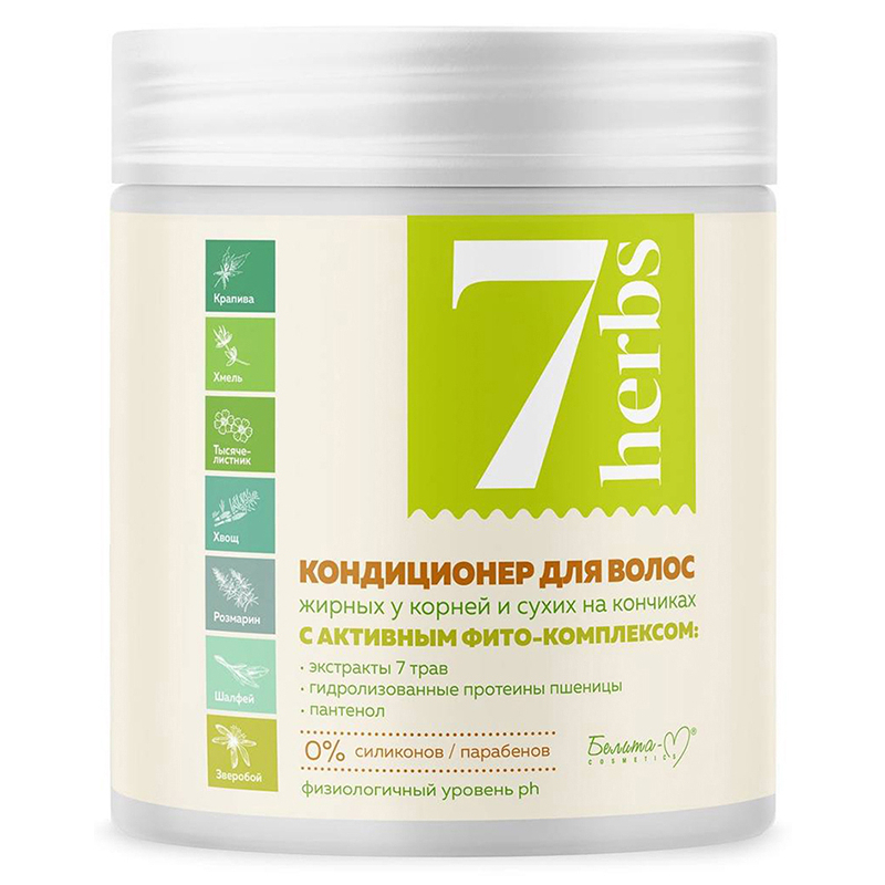 Белита-М 7 herbs Кондиционер д/волос, жирных у корней и сухих на кончиках 500мл