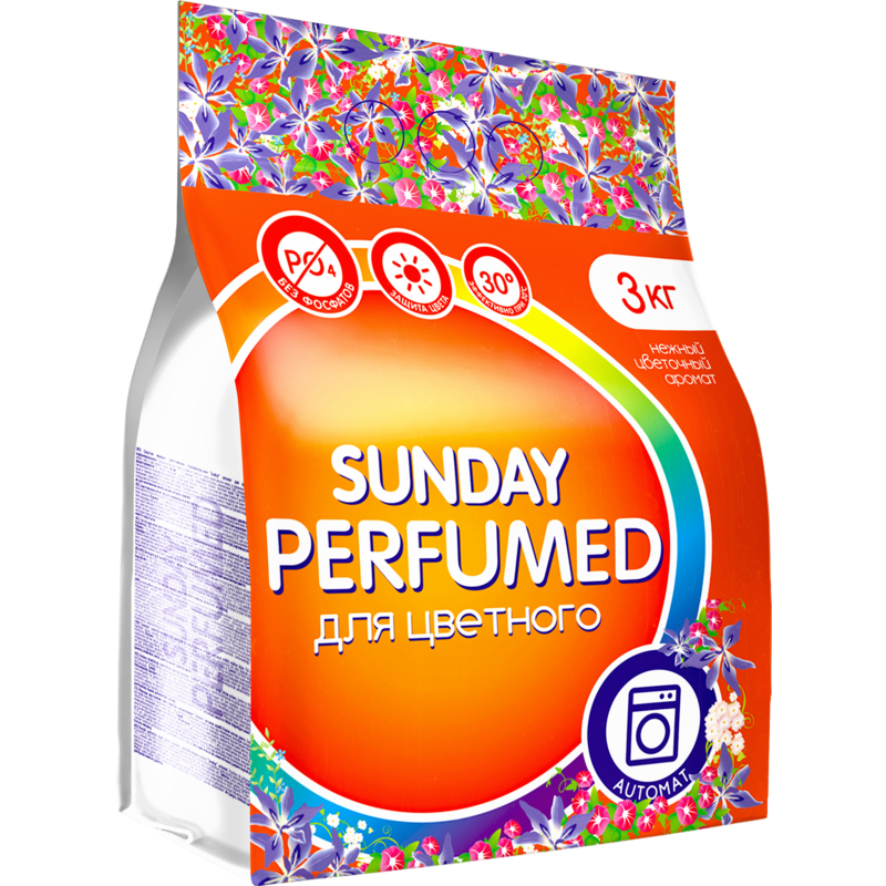 Стиральный порошок Sunday Автомат 3кг Perfumed д/цветного 