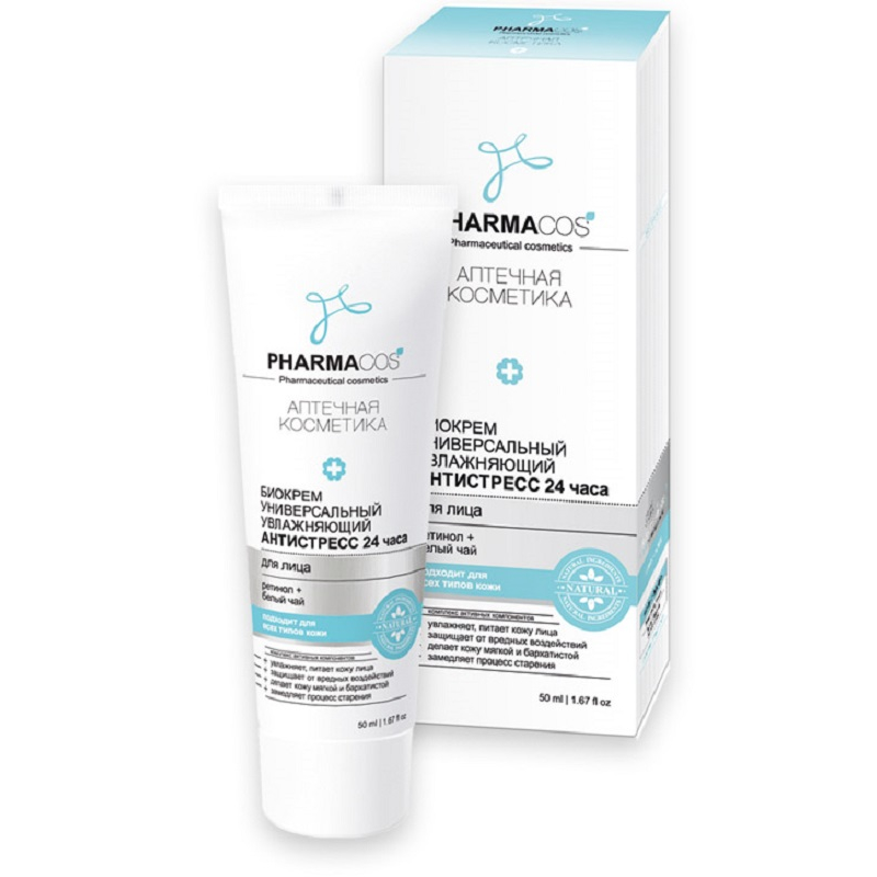Biтэкс Pharmacos Биокрем д/лица Универсальный Увлажняющий Антистресс 24часа 50мл