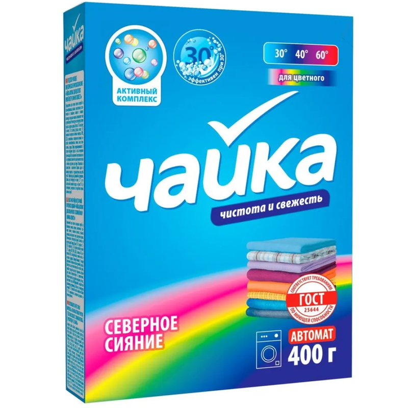 Стиральный порошок Чайка 0,4кг Автомат д/цветного Северное Сияние 