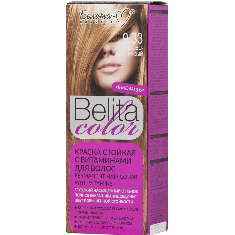 Краска стойкая Белита-М Color с витаминами д/волос № 9.33 Орехово-русый 