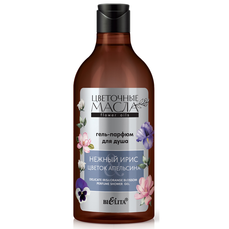 Bielita Цветочные масла Гель-парфюм для душа "Нежный ирис & Цветок апельсина" 400мл 