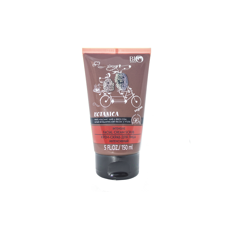 *BIO WORLD Botanica Крем-Скраб д/лица Интенс Вулканический песок/Уголь 150мл