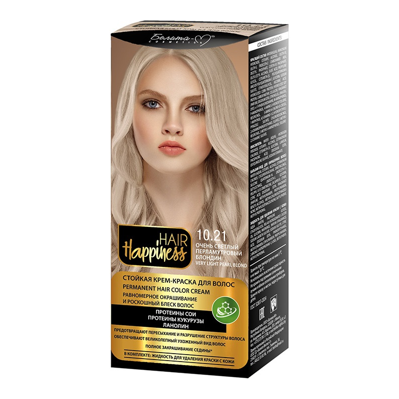 Краска д/волос Белита-М HAIR Happiness тон № 10.21 Очень светлый перламутровый блондин