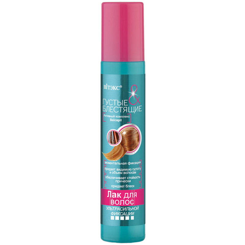 Biтэкс Густые и Блестящие Лак д/волос Ультрасильная фиксация 215мл