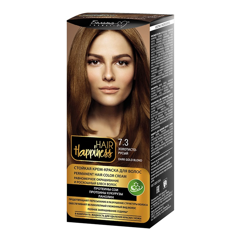 Краска д/волос Белита-М HAIR Happiness тон № 7.3 Золотисто-русый