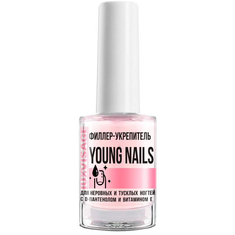 LUX visage Филлер-укрепитель YOUNG NAILS для неровных и тусклых ногтей с D-пантенолом и вит. Е 9г
