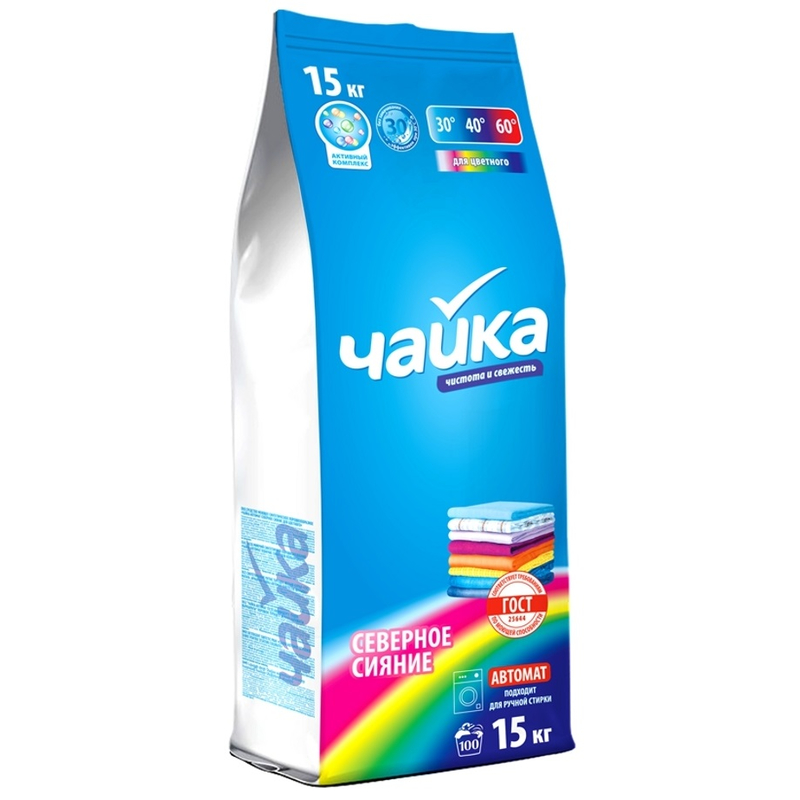 Стиральный порошок Чайка Автомат 15кг д/цветного Северное Сияние 