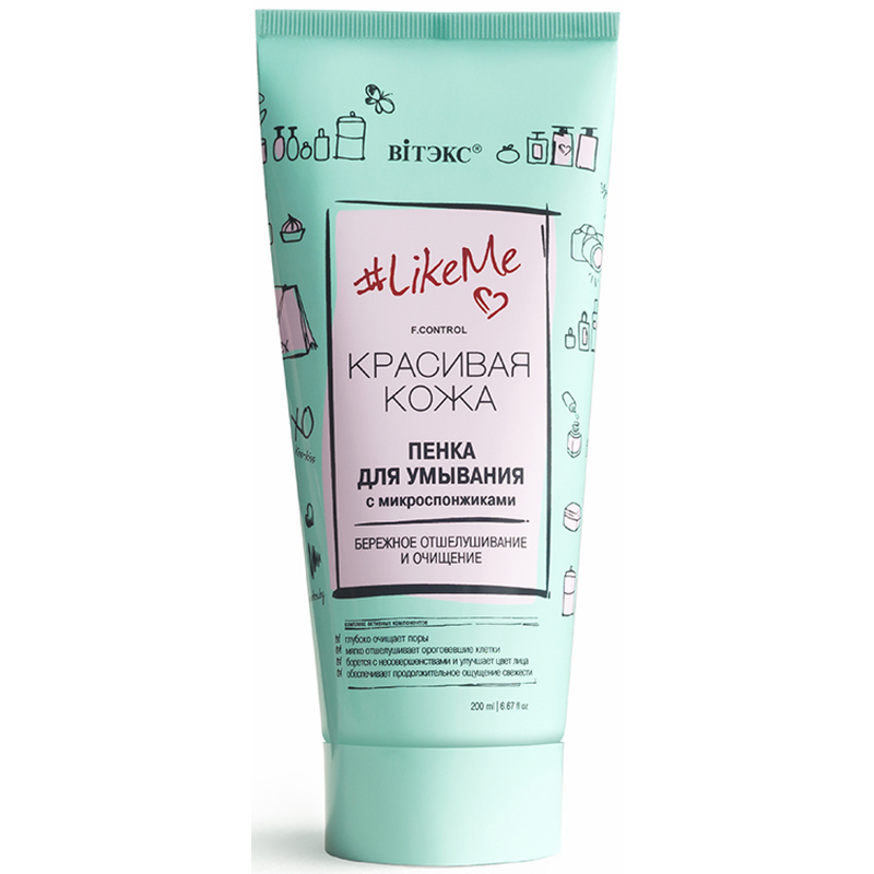 Biтэкс LikeMe Пенка д/умывания с микроспонжиками 200мл