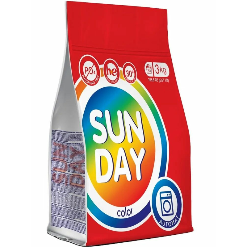 Стиральный порошок Sunday Автомат 3кг д/цветного 