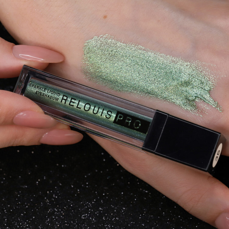 Relouis Тени д/век жидкие сияющие PRO Sparkle Liquid Eyeshadow 35 Miracle Green