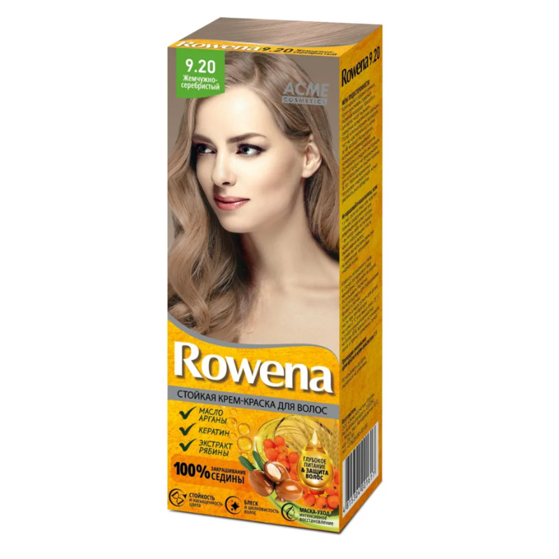 Крем-краска стойкая д/волос Rowena 9.20 Жемчужно-серебристый