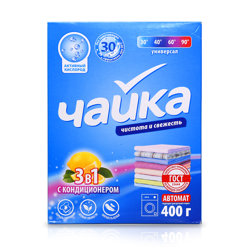 Стиральный порошок Чайка 0,4кг Автомат Универсальный Лимон 3в1 