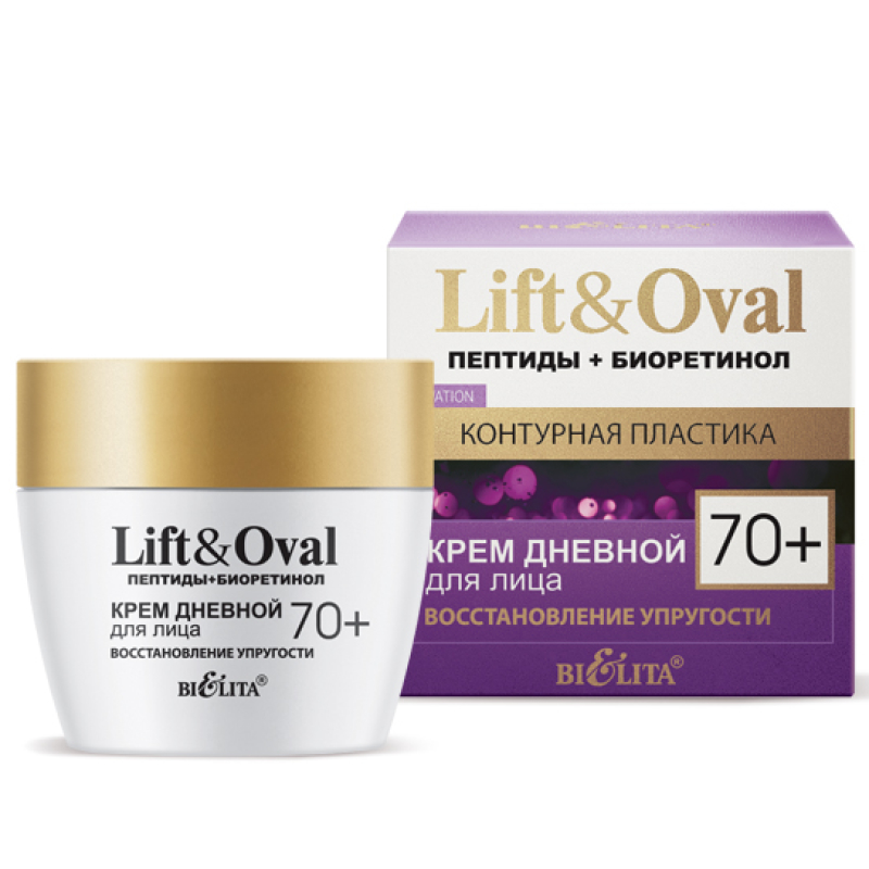 Bielita Lift&Oval 70+ Крем дневной Восстановление упругости Пептиды+Биоретинол 50мл 