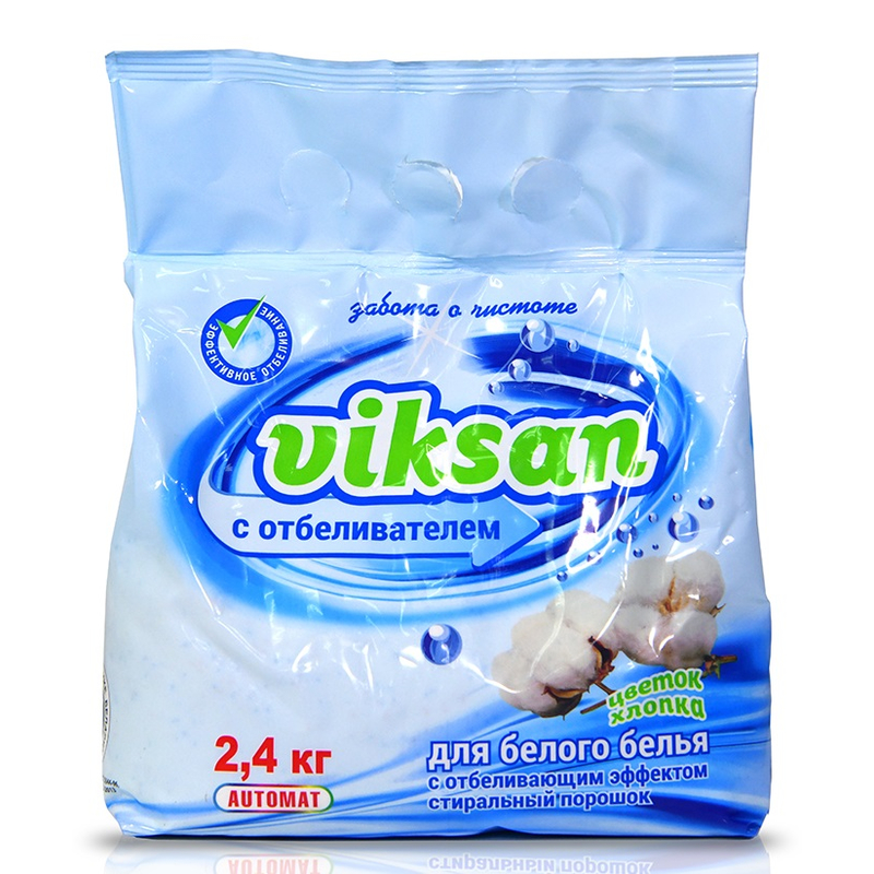 Стиральный порошок Виксан 2,4кг Автомат с отбеливателем д/белого Цветок Хлопка
